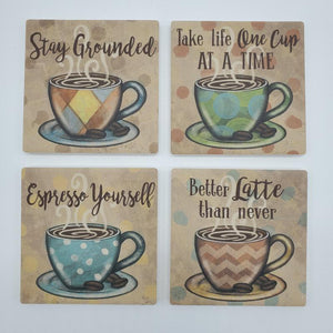 Coffee Advice Box Set (4 Stoneware Coasters) by Carson®