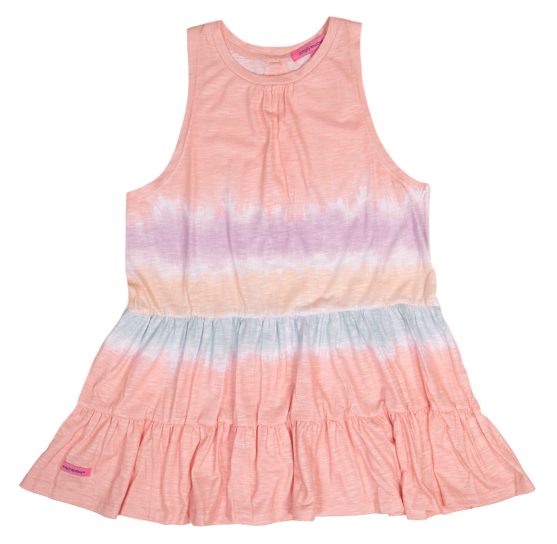Simply Tiedye Gather Tank - Pink - by Simply Southern