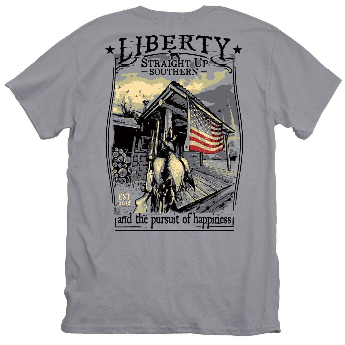 Liberty and the Pursuit of Happiness (Men's Short Sleeve T-Shirt) by Straight Up Southern
