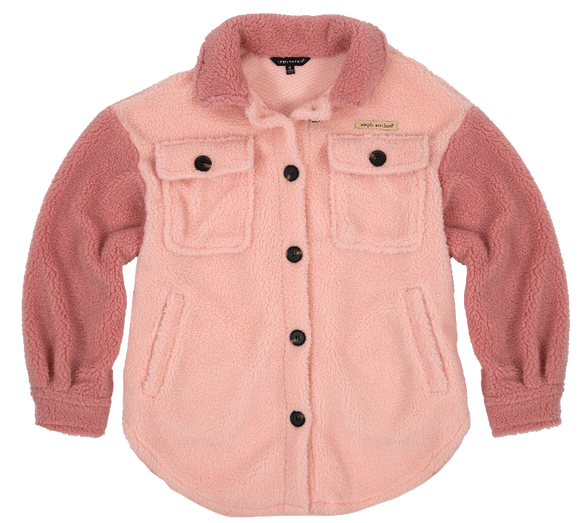 Simply Sherpa Shacket - Pink - by Simply Southern