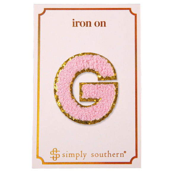 Iron on Patch Pink Letter - G - by Simply Southern