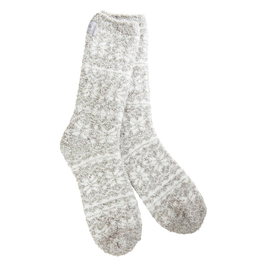 Holiday Cozy Winter Crew - Fair Isle Silver - by World's Softest Socks