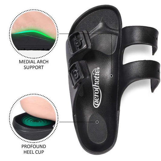 ARCUS BLACK EVA BEACH SLIDE SANDALS - BY AEROTHOTIC