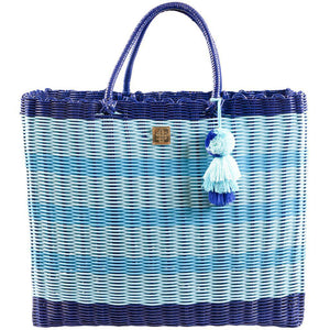 Blue Stripe - Key Largo Large Tote Bag - by Simply Southern