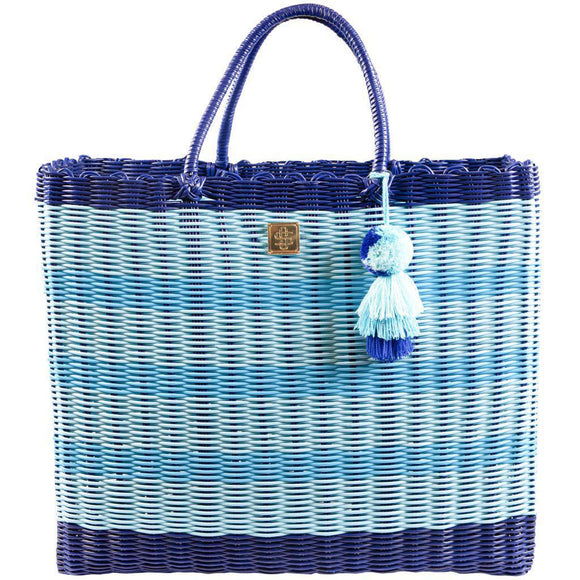 Blue Stripe - Key Largo Large Tote Bag - by Simply Southern