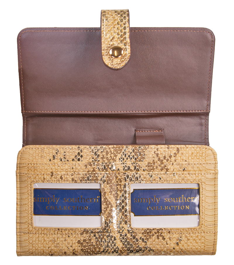 Vegan Leather Wallet - Snakeskin - by Simply Southern