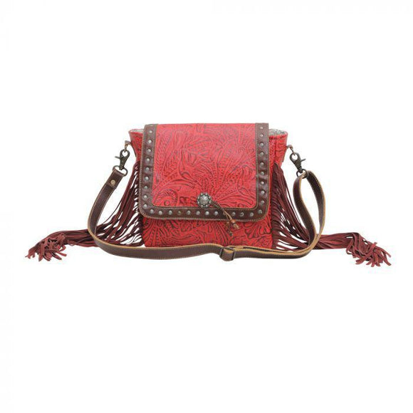 CHERRY POPS LEATHER & HAIRON BAG - by Myra