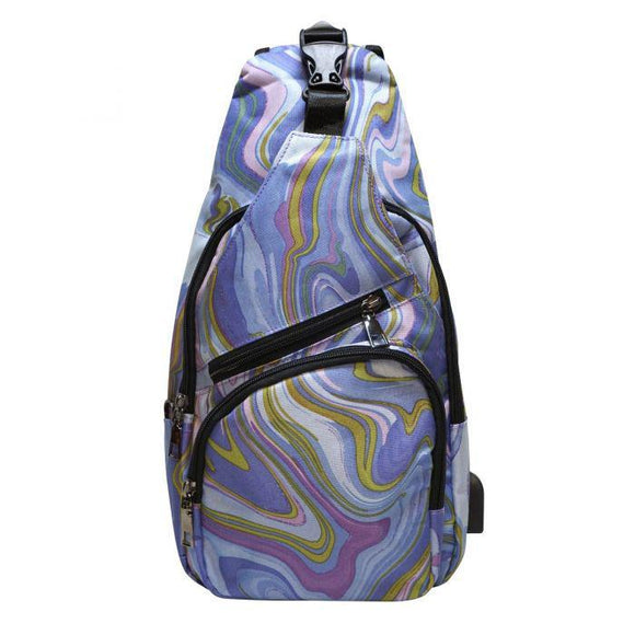 Anti-Theft Day Large Sling Bag - Amethyst Swirl - by Calla