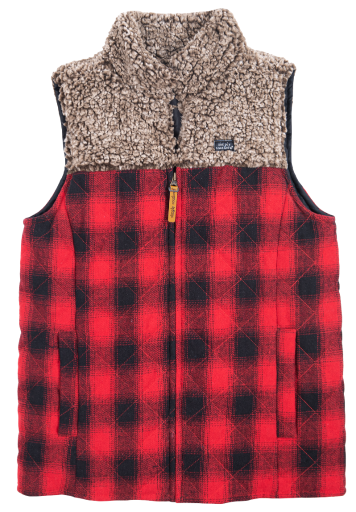 Lumber Jill Vest - Plaid Red - by Simply Southern
