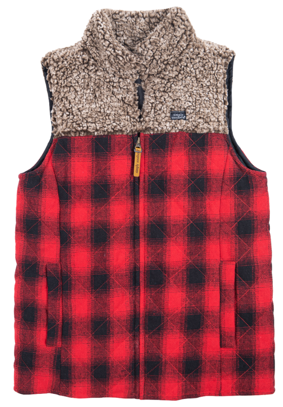 Lumber Jill Vest - Plaid Red - by Simply Southern