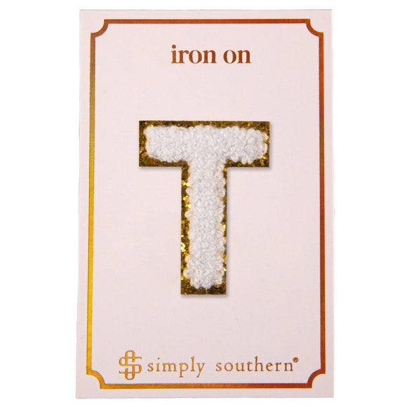 Iron on Patch White Letter - T - by Simply Southern