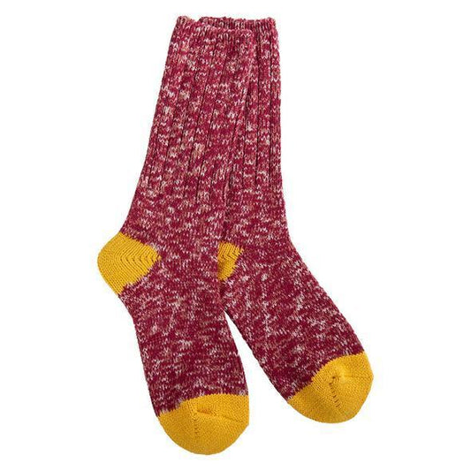 Weekend Ragg Crew -  Cranberry - by World's Softest Socks