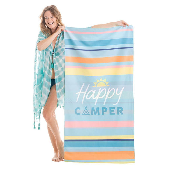 HAPPY CAMPER QUICK DRY BEACH TOWEL  - by Katydid