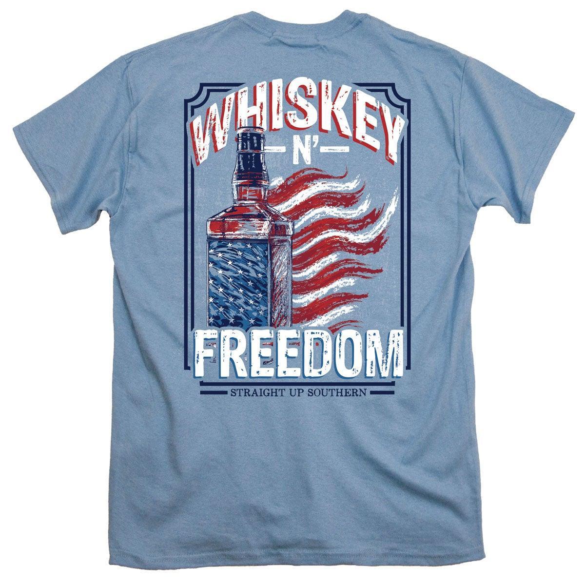 Whiskey N' Freedom (Men's Short Sleeve T-Shirt) by Straight Up Southern