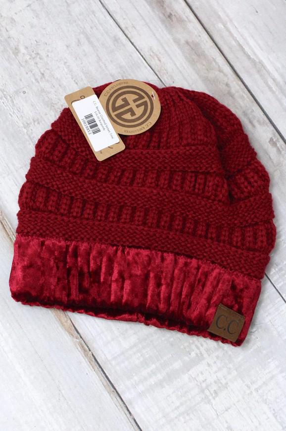 Crushed Velvet Knit Beanies (CC Beanie Exclusive) by Girlie Girl Originals