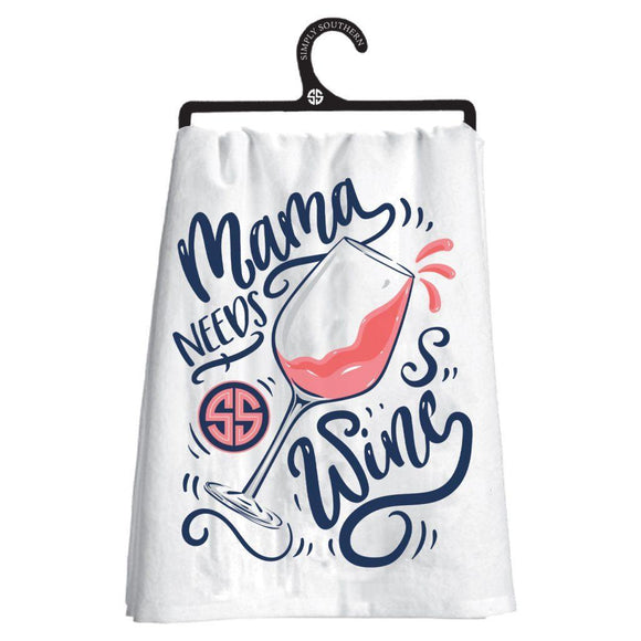 Mama Needs Wine Happy Towel -  by Simply Southern