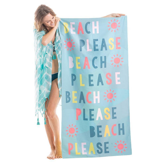 BEACH PLEASE REPEAT QUICK DRY BEACH TOWEL  - by Katydid