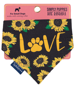 SIMPLY PUPPIES BANDANA - Love Sunflower - by Simply Southern - www.HereTodayGoneTomorrow.store
