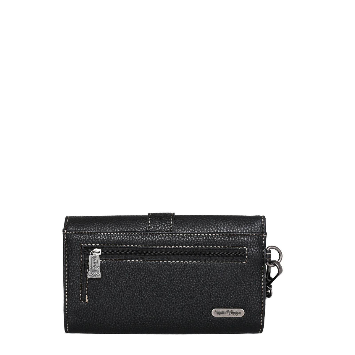 Black Trinity Ranch Hair-On Cowhide Buckle Collection Wristlet Wallet - by Montana West