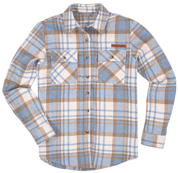 Plaid Shacket - Blue - by Simply Southern