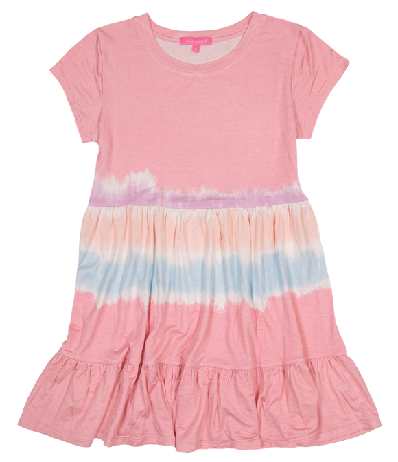 Simply Tiedye Gather Babydoll Dress- Pink - by Simply Southern