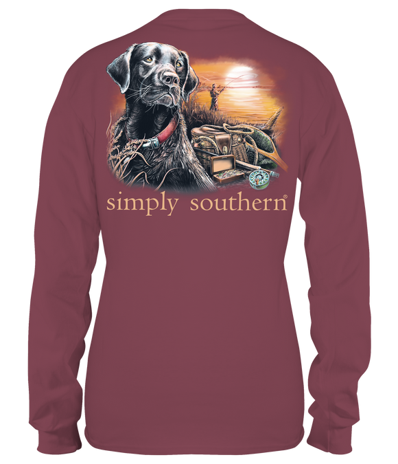 Lake Lab (Men's Long Sleeve T-Shirt) by Simply Southern - www.HereTodayGoneTomorrow.store