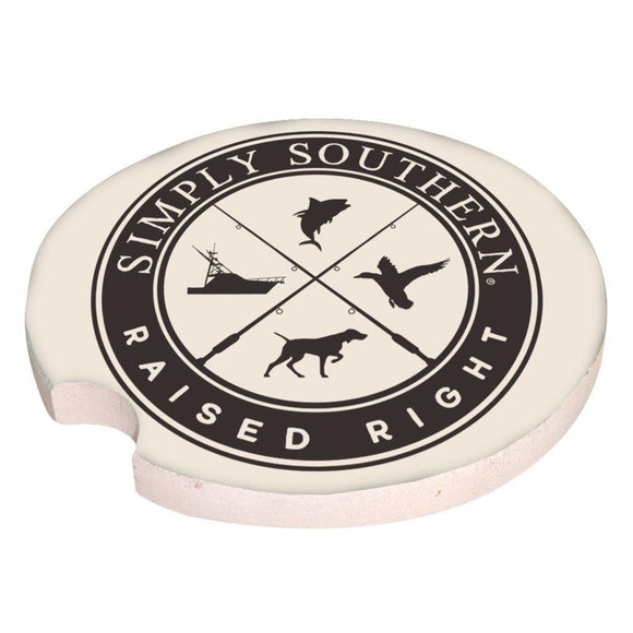 Men's Car Coaster - Raised Right - by Simply Southern