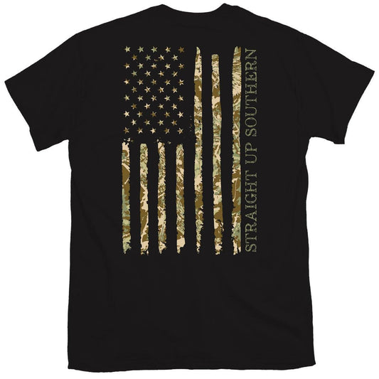 Camo Flag (Men's Short Sleeve T-Shirt) by Straight Up Southern