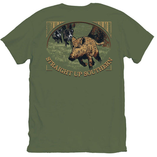 Dog's and Boar (Men's Short Sleeve T-Shirt) by Straight Up Southern