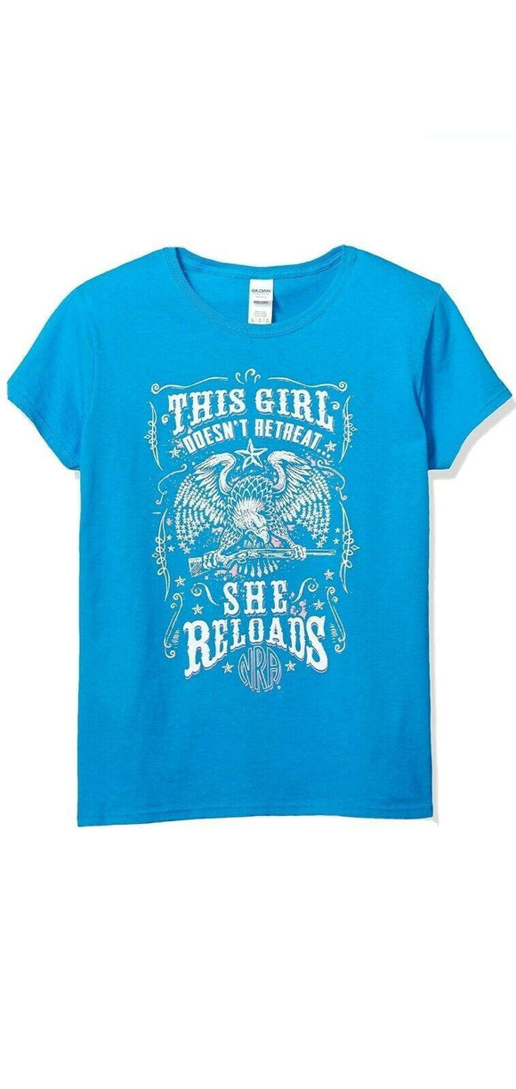 This Girl Doesn't Retreat, She Reloads (Women's Short Sleeve T-Shirt) by Buckwear