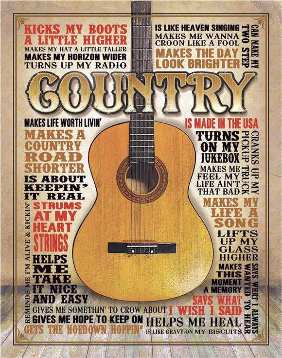 Country - Made in America - Vintage-style Tin Sign