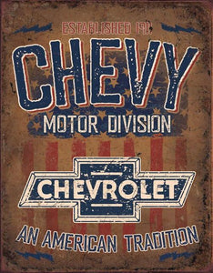 Chevy American Tradtion - Vintage-style Tin Sign