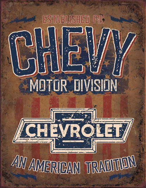 Chevy American Tradtion - Vintage-style Tin Sign