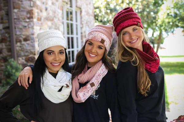 Crushed Velvet Knit Beanies (CC Beanie Exclusive) by Girlie Girl Originals
