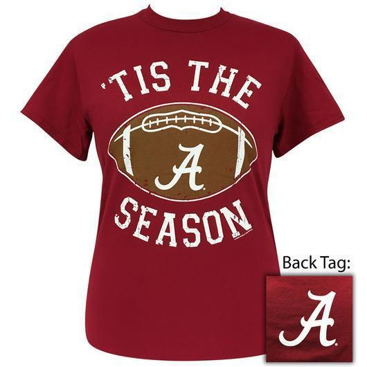 Tis the Season Alabama Collegiate Football T-Shirt (Short Sleeve) by Girlie Girl Originals - www.HereTodayGoneTomorrow.store