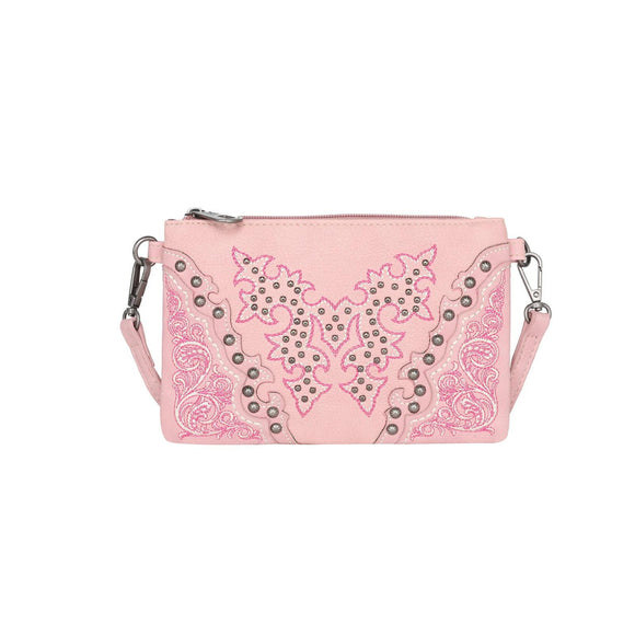 Pink Montana West Boot Scroll Embroidered Collection Clutch/Crossbody - by Montana West