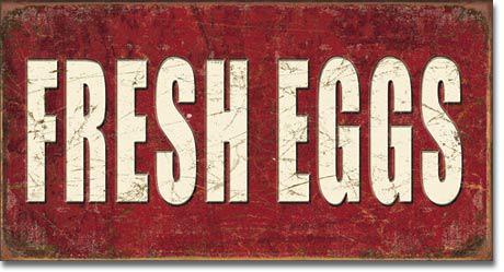 Fresh Eggs - Vintage-style Tin Sign