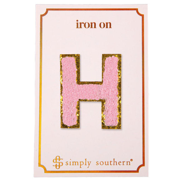 Iron on Patch Pink Letter - H - by Simply Southern