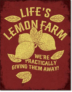 Life's Lemon Farms - Vintage-style Tin Sign