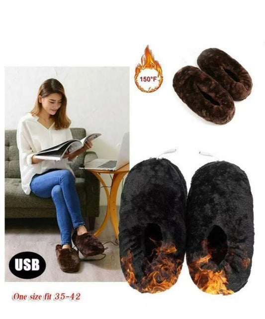 USB Heated Slip on Slippers - Black Buy at Here Today Gone Tomorrow! (Rome, GA)