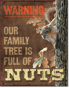 Family Tree - Nuts - Vintage-style Tin Sign