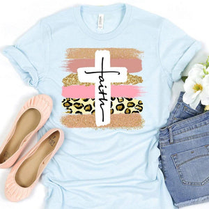 Faith Cross (Blue) (Short Sleeve) by Love in Faith