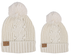 Mommy & Me Simply Beanie - Cream Set - by Simply Southern