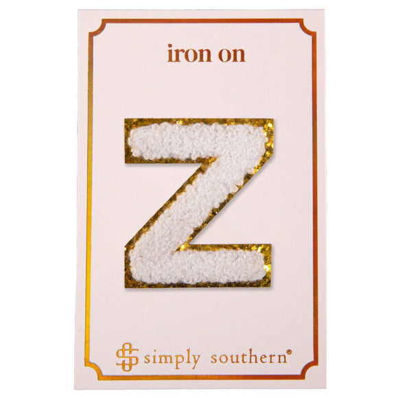 Iron on Patch White Letter - Z - by Simply Southern