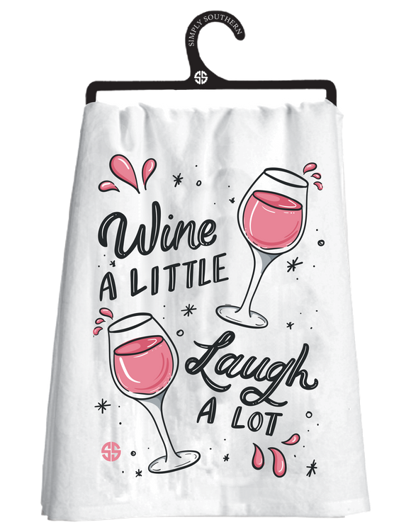 Happy Towel - Wine a Little - by Simply Southern Buy at Here Today Gone Tomorrow! (Rome, GA)