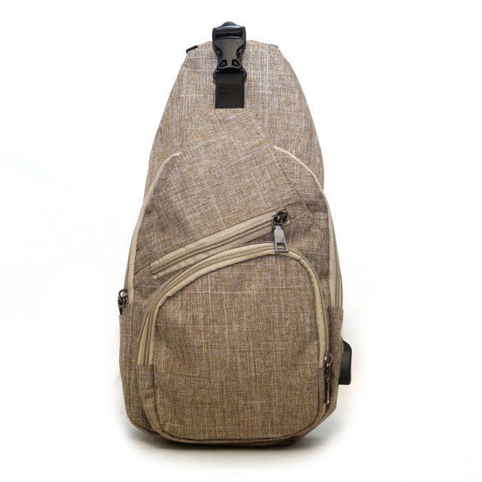 Anti-Theft Day Large Sling Bag - Tan - by Calla