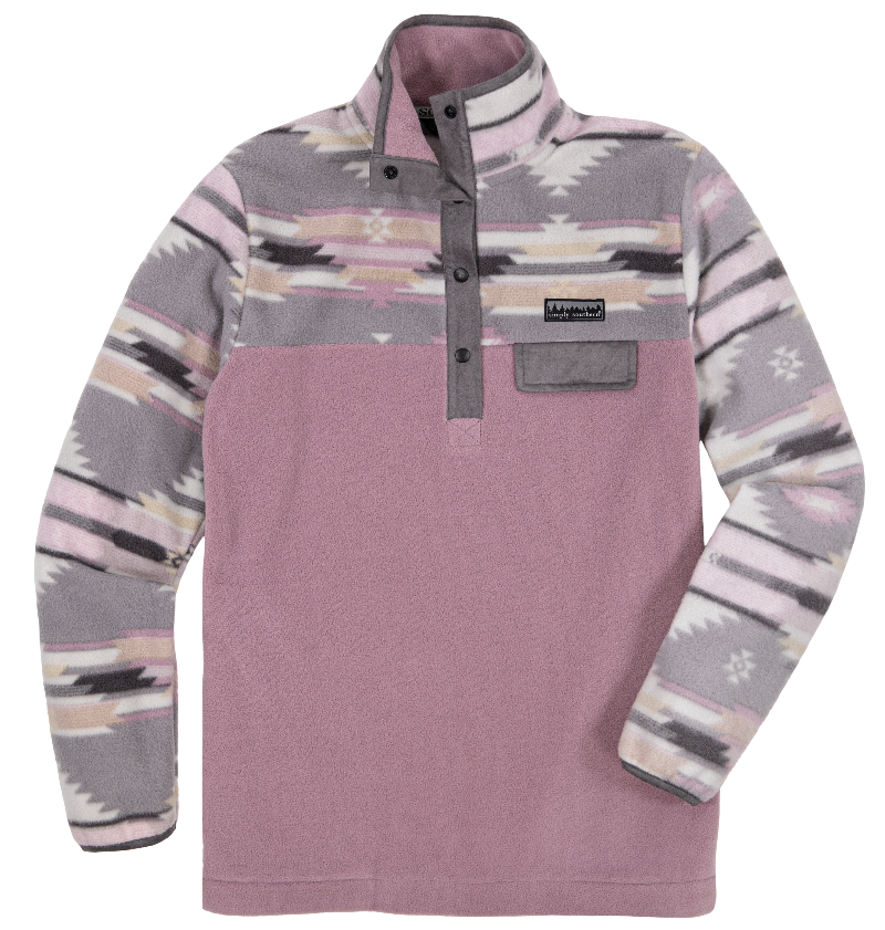 Youth Simply Fleece Pullover - Aztec - by Simply Southern